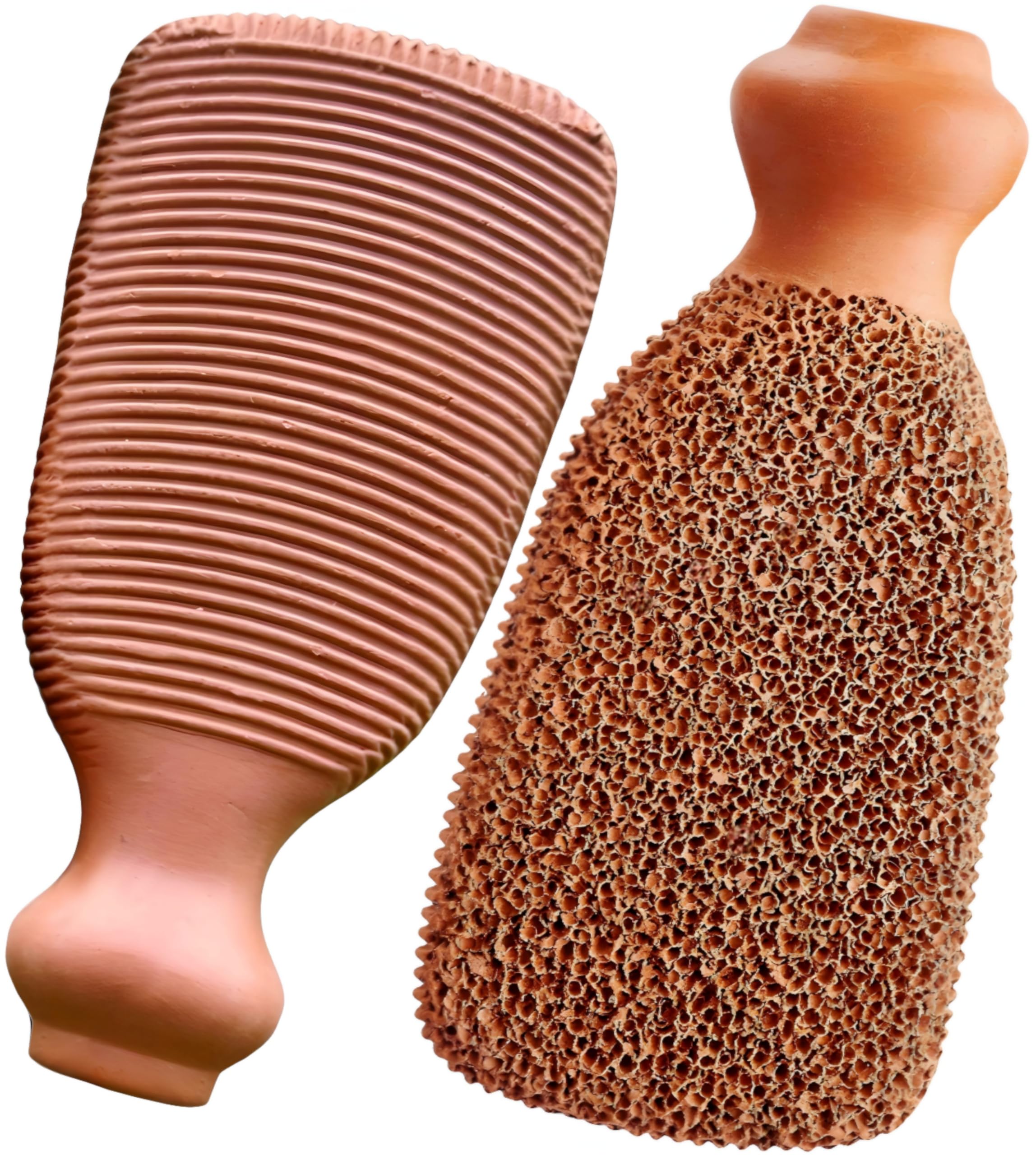 Natural Pumice Stone Made of Terra Cotta Remain 7+ Years | Ancient Indus Valley Foot Scrubber Callus Remover Skin Care Pedicure Tool for Cracked Heels & Dead Skin | Foot Exfoliator (+Organic Cocoa)