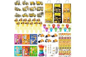 Construction Vehicle Favors, 98pcs Construction Truck Party Favors Set Includes Construction Vehicle toys Bubble Wands Sticke