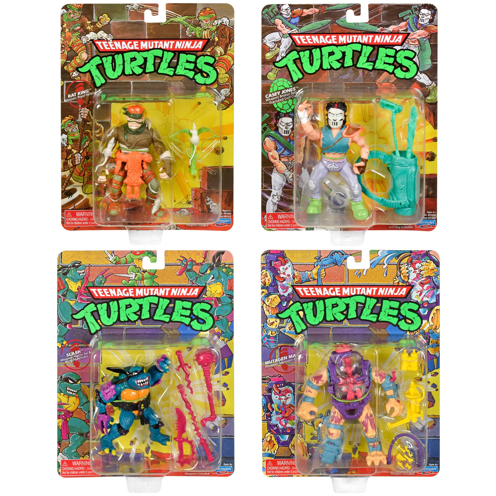 Teenage Mutant Ninja Turtles Classic Mutant 4-Pack Bundle by Playmates Toys
