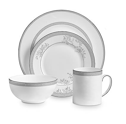Wedgwood 40030692 Vera Lace 4-Piece Setting, White