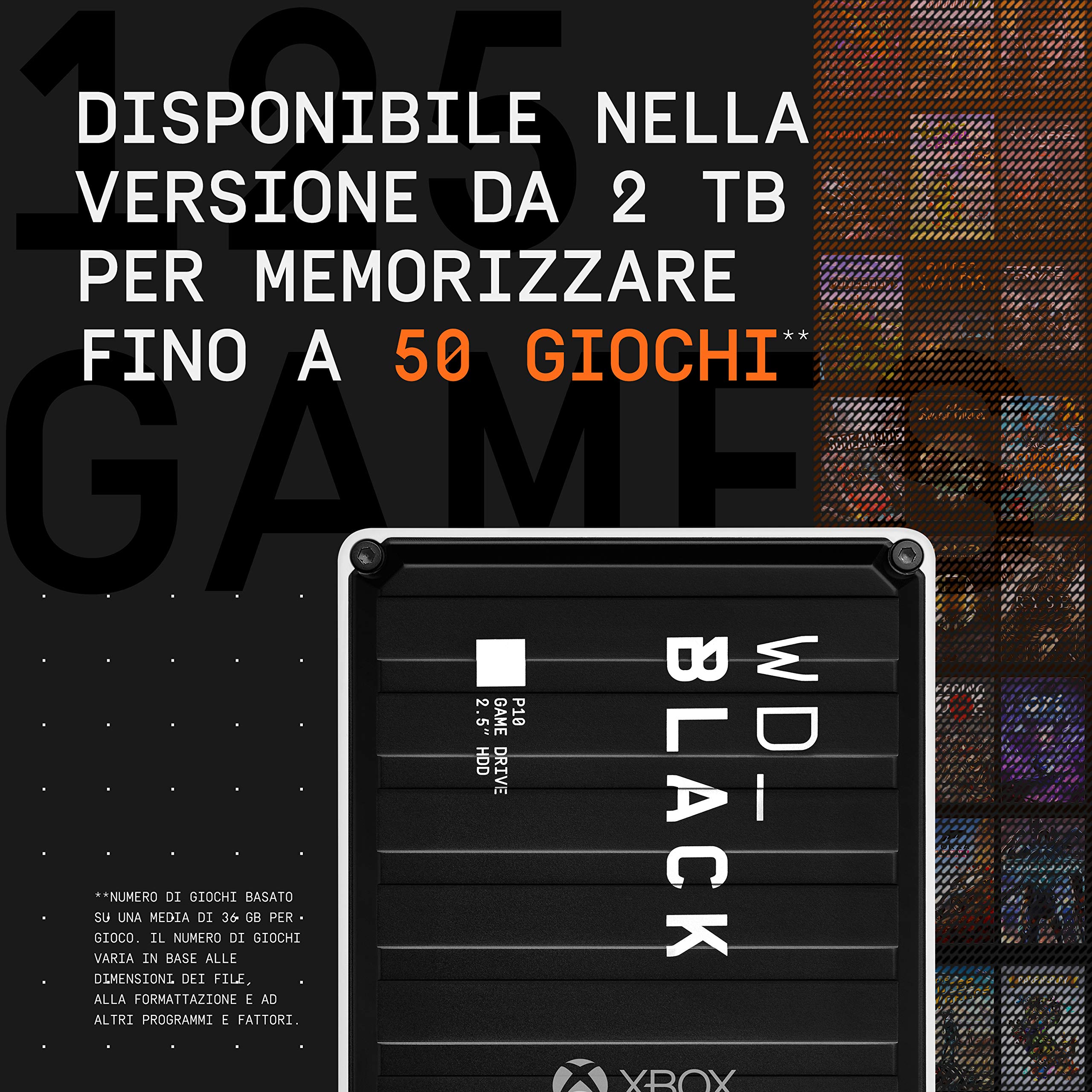 WD_Black 1TB P10 Game Drive for Xbox - Portable External Hard Drive with 1-Month Xbox Game Pass - WDBA6U0010BBK-WESN (Renewed)