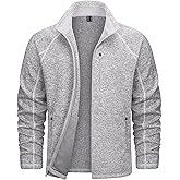 TACVASEN Men's Fleece Jackets Full Zip Up Lightweight Jacket Casual Stylish with Pockets for Outdoor Office