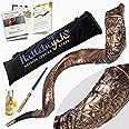 Shofar Kudu Horn with leather coating of the "Lion of Judah" Decoration | Curved Combo Yemenite Shofar Horn – Made by HalleluYAH Artists
