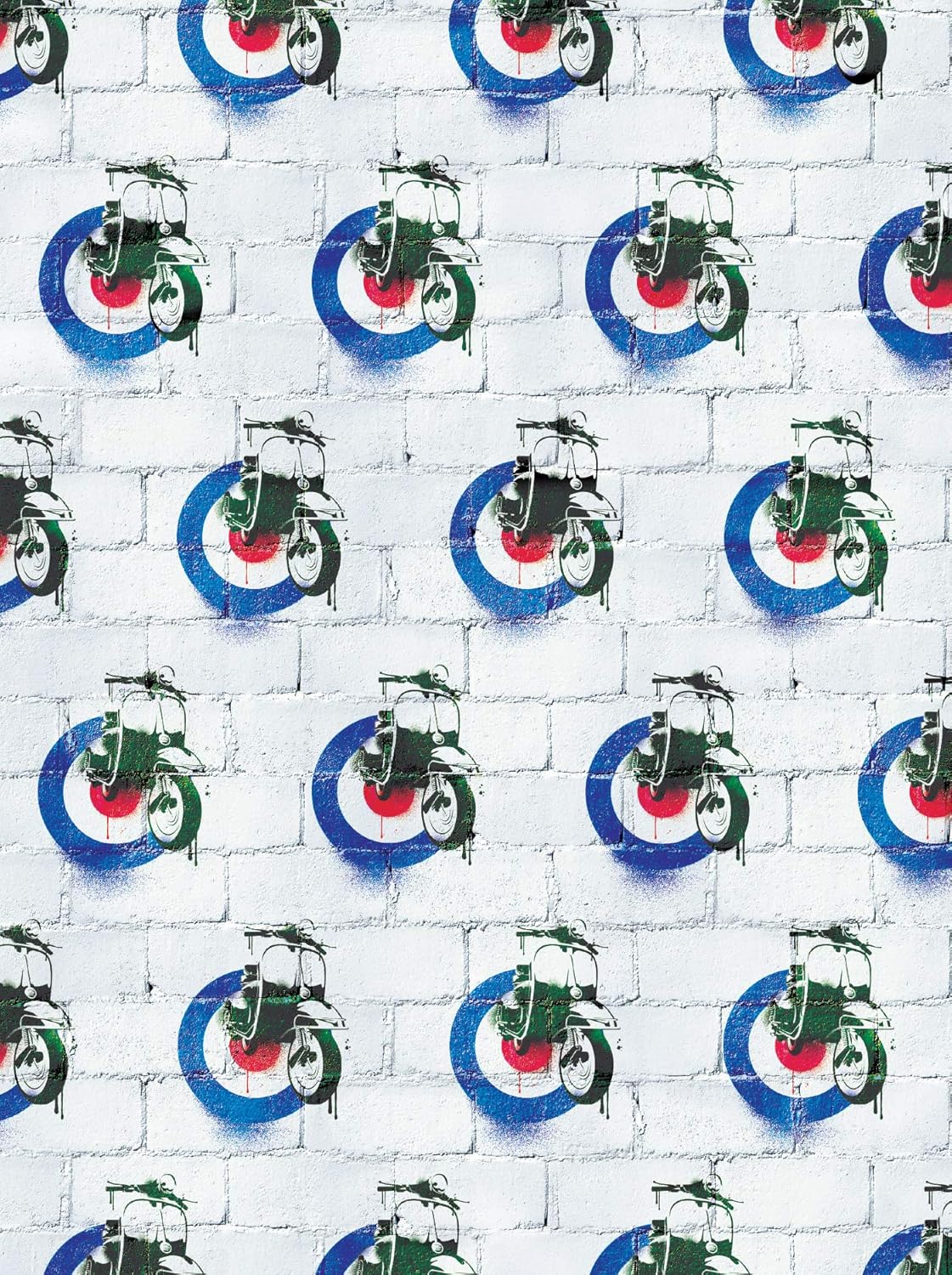 Brainbox Candy, 2 Sheets of 'Scooter' Birthday Wrapping Paper, Gift Wrap For Him Her Men Women, Vespa Illustration - Image 3