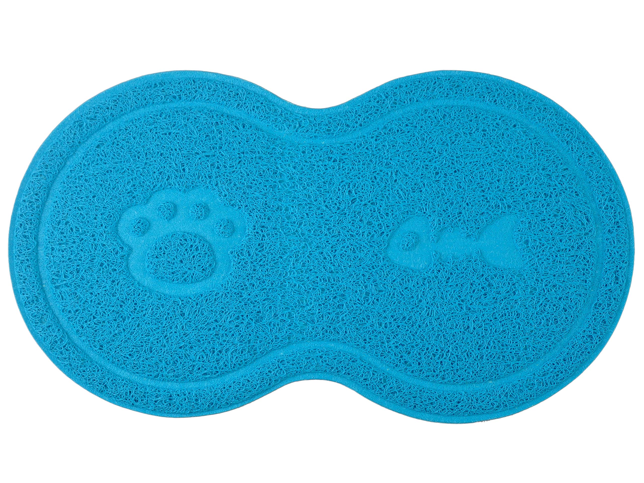 DM 8-Shaped Cat Pet Litter Tray Mat,Kitty Litter Rug,Doormat,46x26 cm (SkyBlue)