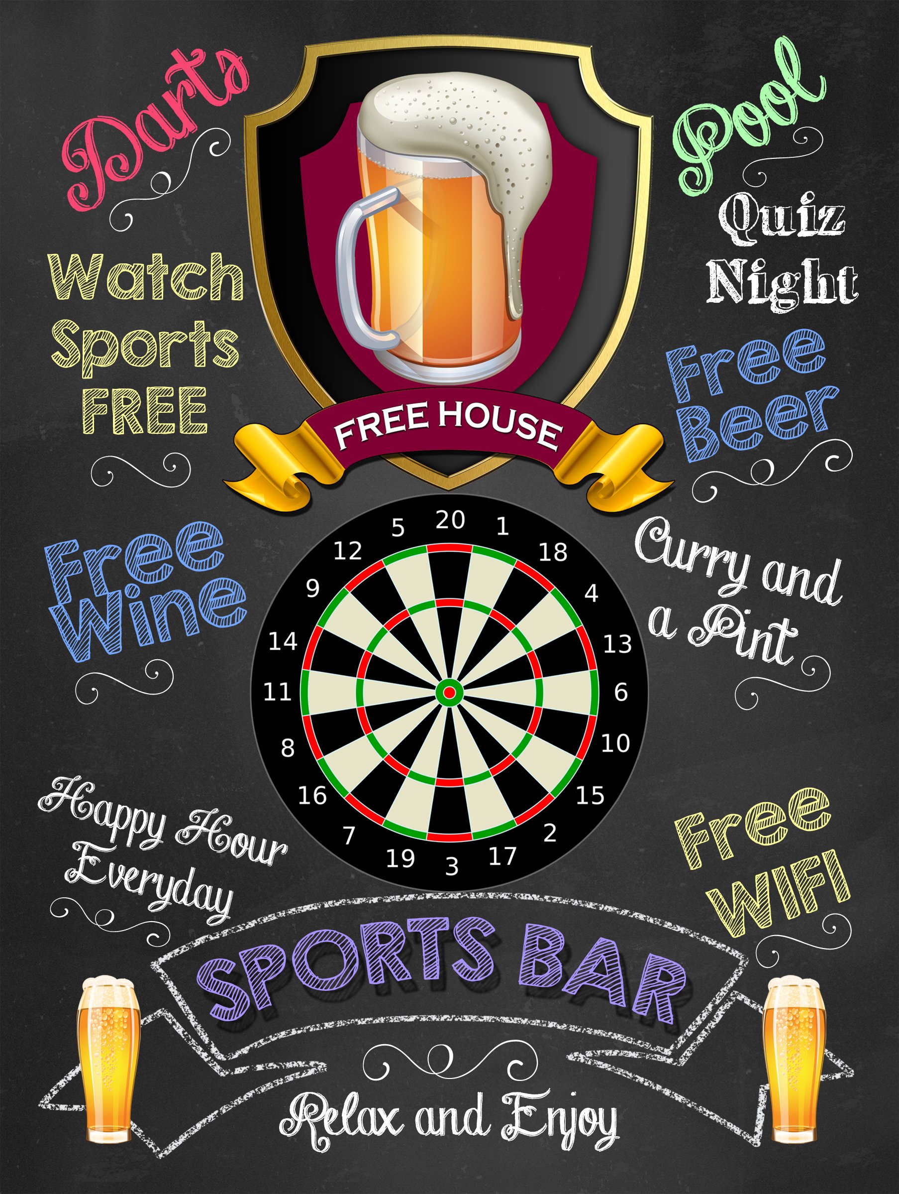 Shawprint Limited Sports Bar Darts Theme Retro Metal Wall Art Novelty Gift 10" x 8"