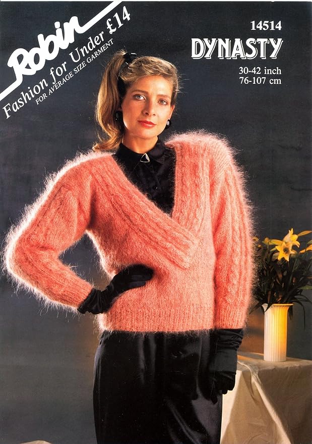 Robin Knitting Pattern 14514 Ladies Cabled Mohair Sweater (3042in