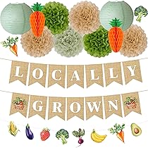 Locally Grown Baby Shower Centerpieces - 12pc Vegetable Honeycomb Decorations