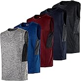 Real Essentials 5 Pack: Boys Dry-Fit Active Athletic Performance Tank Top