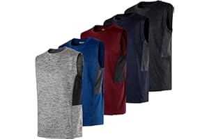 5 Pack: Boys Dry-Fit Active Athletic Performance Tank Top