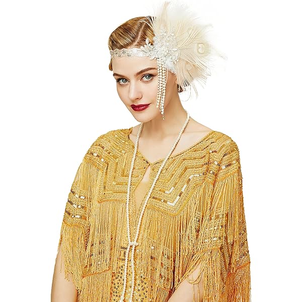 Z&X Women's 1920s Beaded Sequin Shawl Wrap Fringed Evening Party