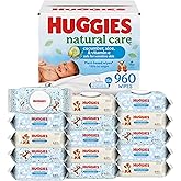 Baby Wipes, Huggies Natural Care Refreshing Baby Diaper Wipes, Hypoallergenic, Scented, 15 Flip-Top Packs (960 Wipes Total)