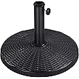 Yaheetech 22 lbs Heavy Duty Outdoor Umbrella Base 18" Round Patio Umbrella Stand Market Umbrella Base for Garden & Lawn, Black
