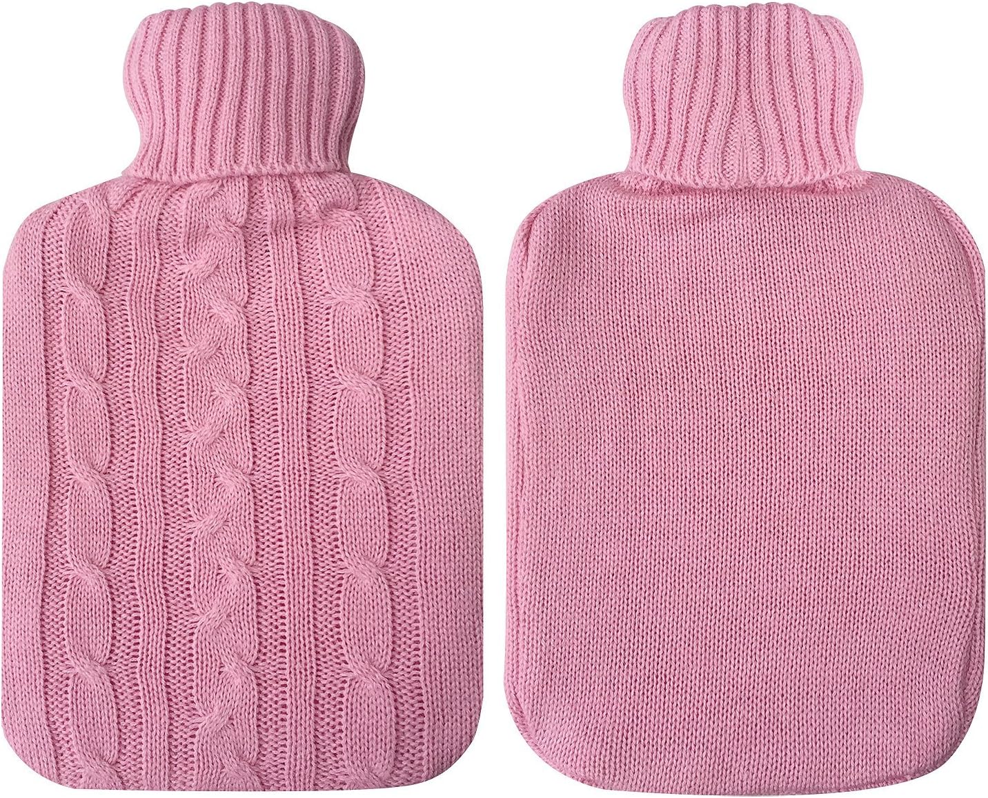 Attmu Classic Rubber Transparent Hot Water Bottle 2 Liter with Knit Cover - Pink: Health & Personal Care