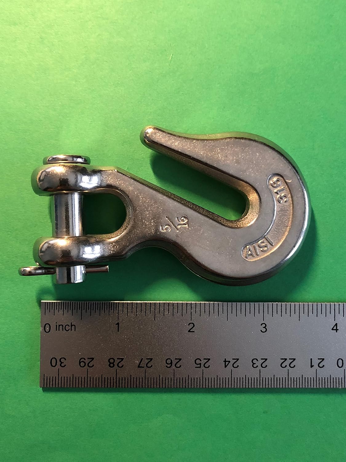 Stainless Steel 316 Grab Hook Clevis End 5/16" Marine Grade - Image 3
