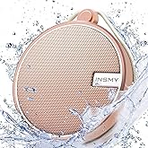 INSMY C12 IPX7 Waterproof Shower Bluetooth Speaker, Portable Small Speaker, Speakers Bluetooth Wireless Loud Clear Sound Support TF Card Suction Cup for Outdoor Kayak Canoe Beach Gift (Cashmere Pink)