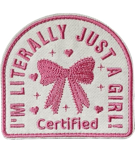 Cute 'Please Be Patient I'm Just A Girl' Iron-On Patch With Pink Bow Heart - Embroidered, 3 Inches, Easy To Apply, Perfect For DIY Fashion & Gifts - View #4