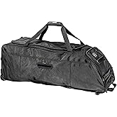 Franklin Sports Traveler Roller - Baseball and Softball - Equipment Bag - Compartment- Black - 1680D Polyester - Water Resistant- Black