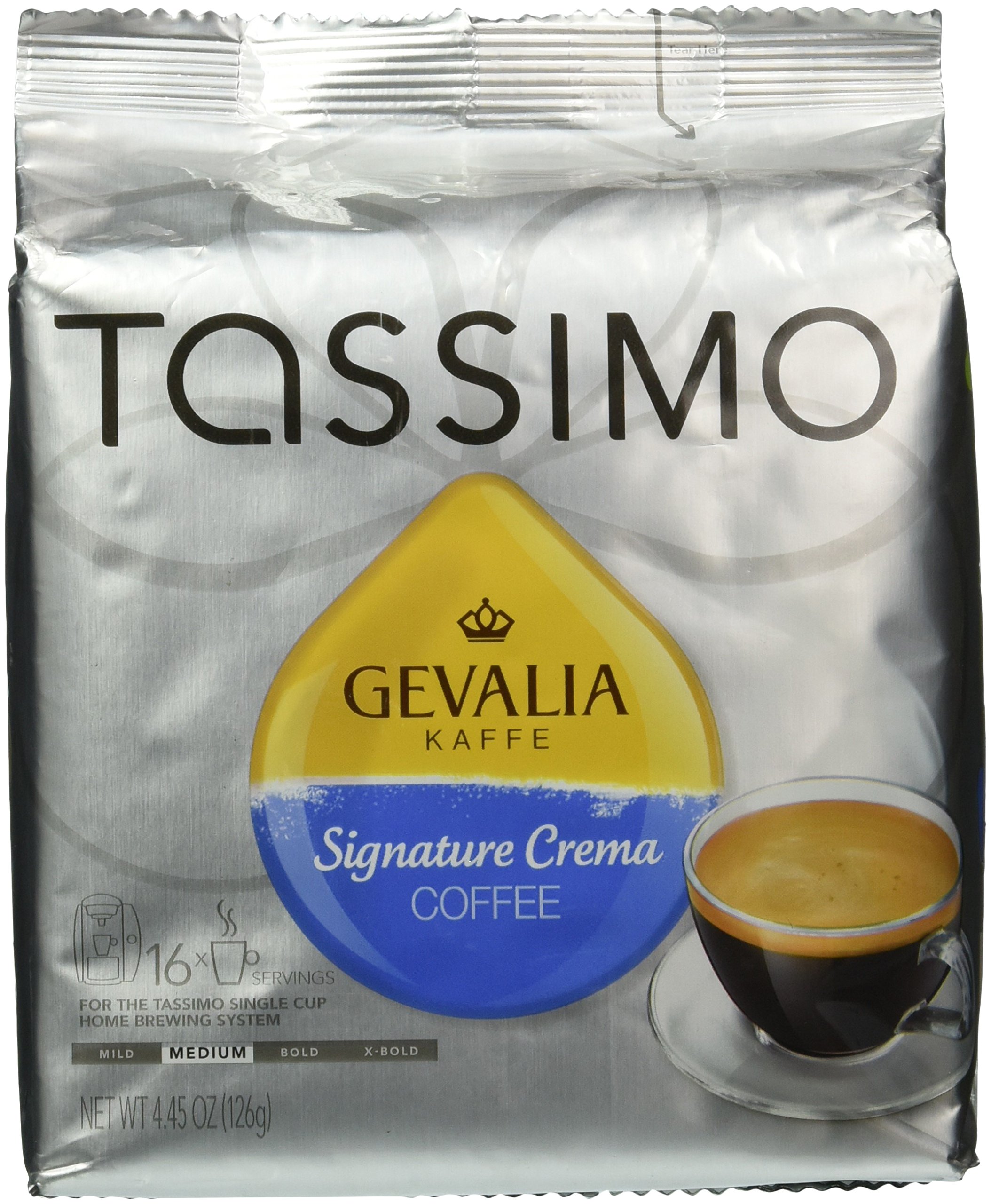 Gevalia Signature Crema Coffee, TDiscs for Tassimo Hot Beverage System, 16Count Packages (Pack