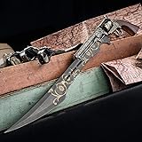 K EXCLUSIVE Otherworld Steampunk Gun Blade Sword with Nylon Shoulder Sheath - Antique Finish, Laser-Etched and Engraved Accen