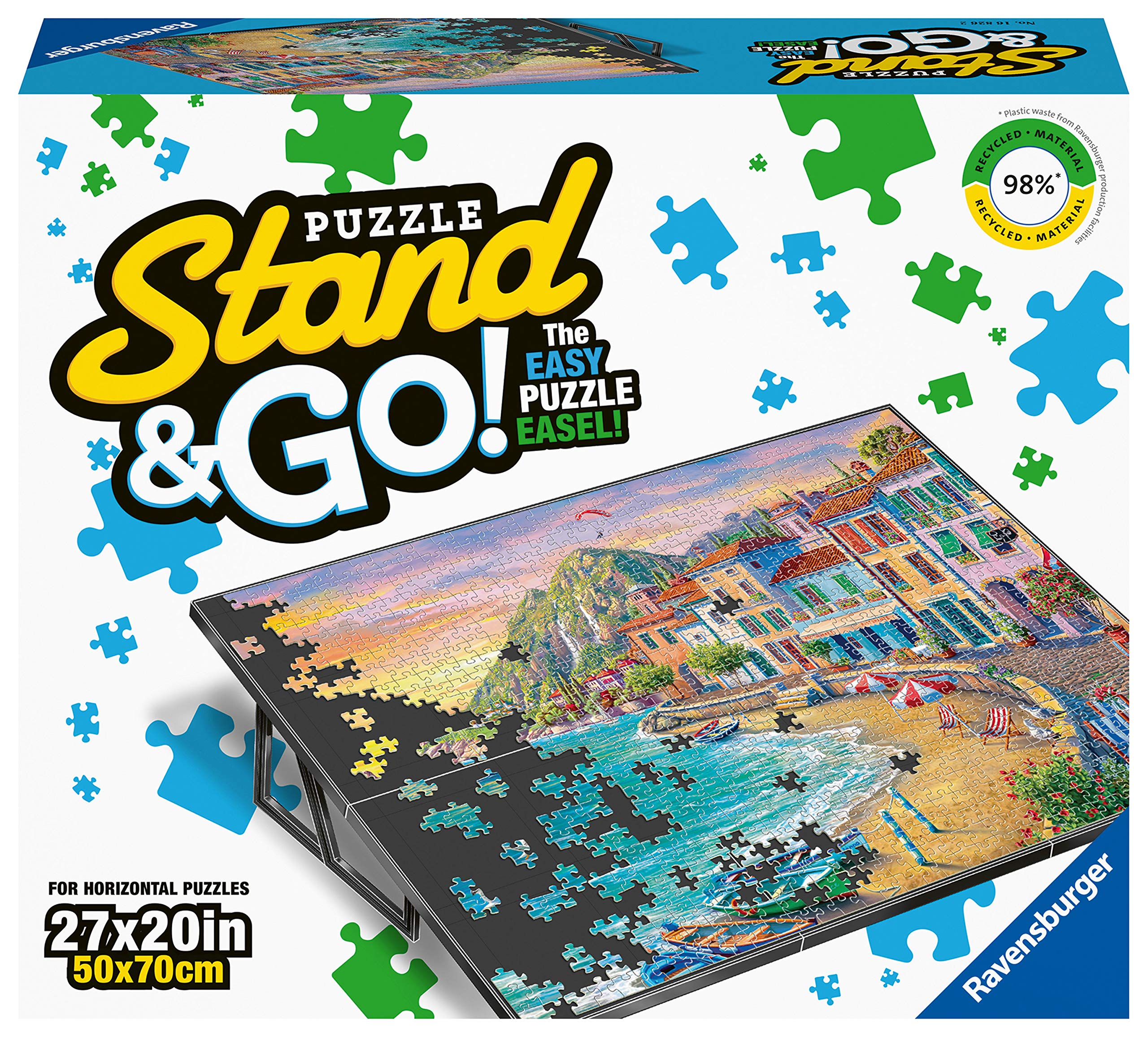 Ravensburger Jigsaw Puzzle Accessory - Stand & Go Puzzle Board Easel Suitable 1000 Piece Puzzles - Made From 98% Recycled Material