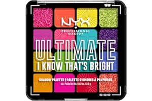 NYX PROFESSIONAL MAKEUP, Ultimate Shadow Palette, 16-shade Eyeshadow Palette, Vegan Formula - I Know That's Bright
