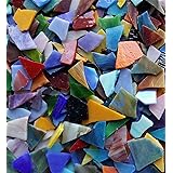Lanyani Glass Mosaics Pieces Stained Glass, Assorted Colors and Shapes, 1kg/35 Ounce