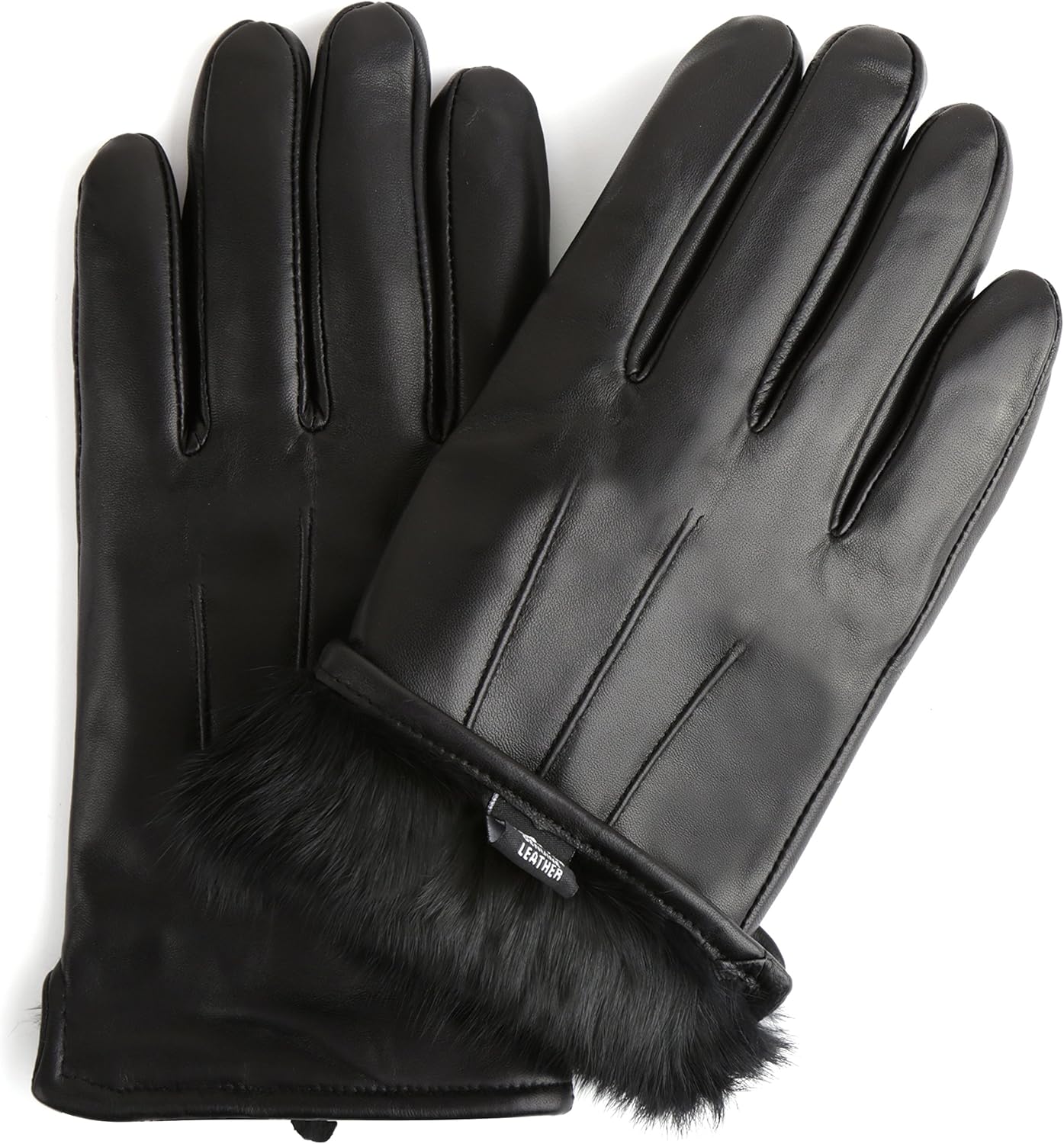 Sandory Men's Luxurious Genuine Leather with RabbitFur Lined Gloves X