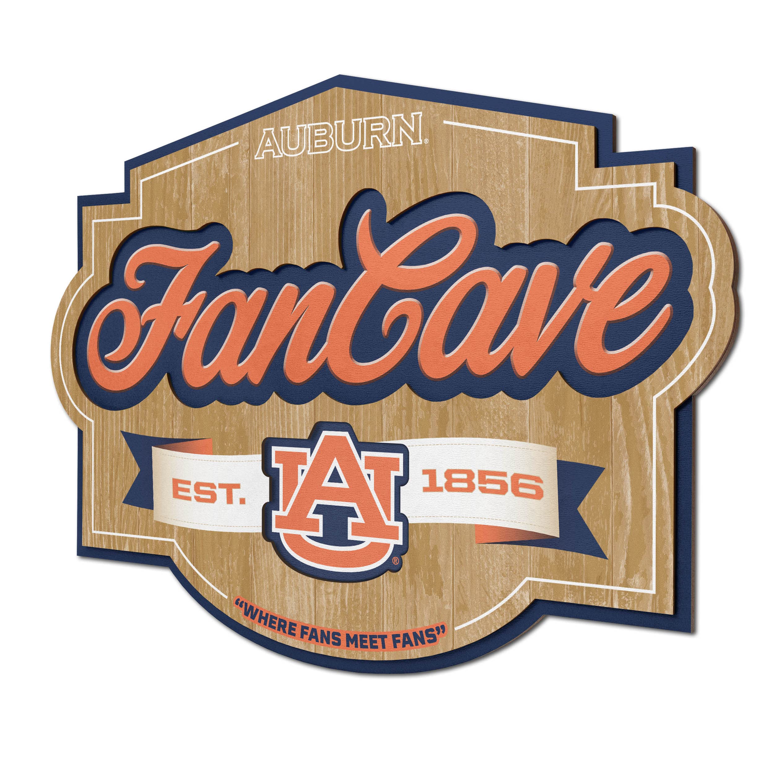 YouTheFan NCAA Auburn Tigers Fan Cave Sign Image