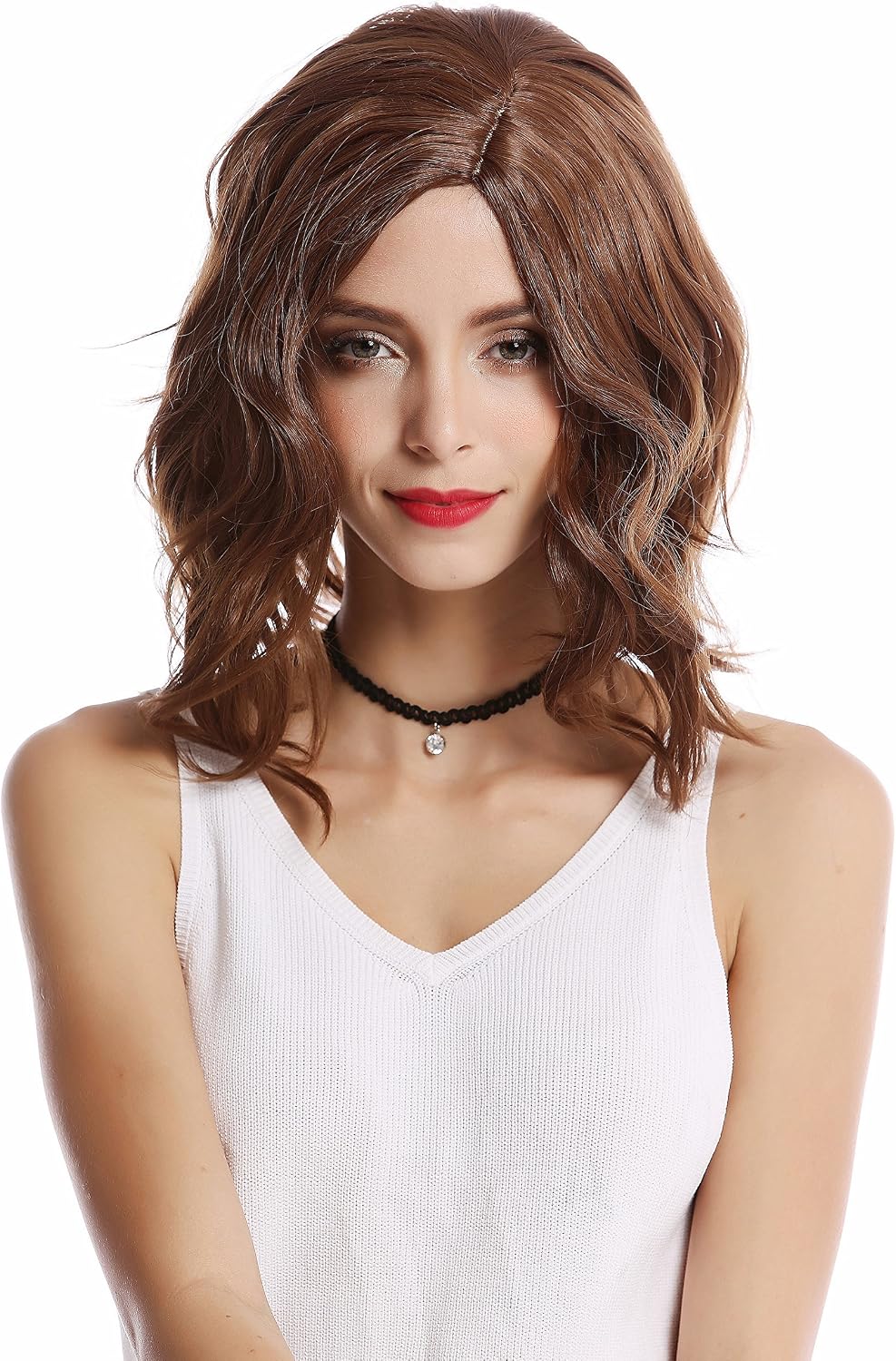 WIG ME UP - YZF-4371-12B Lady Quality Wig short shoulder length Bob Longbob sexy and wild parting and wave brown