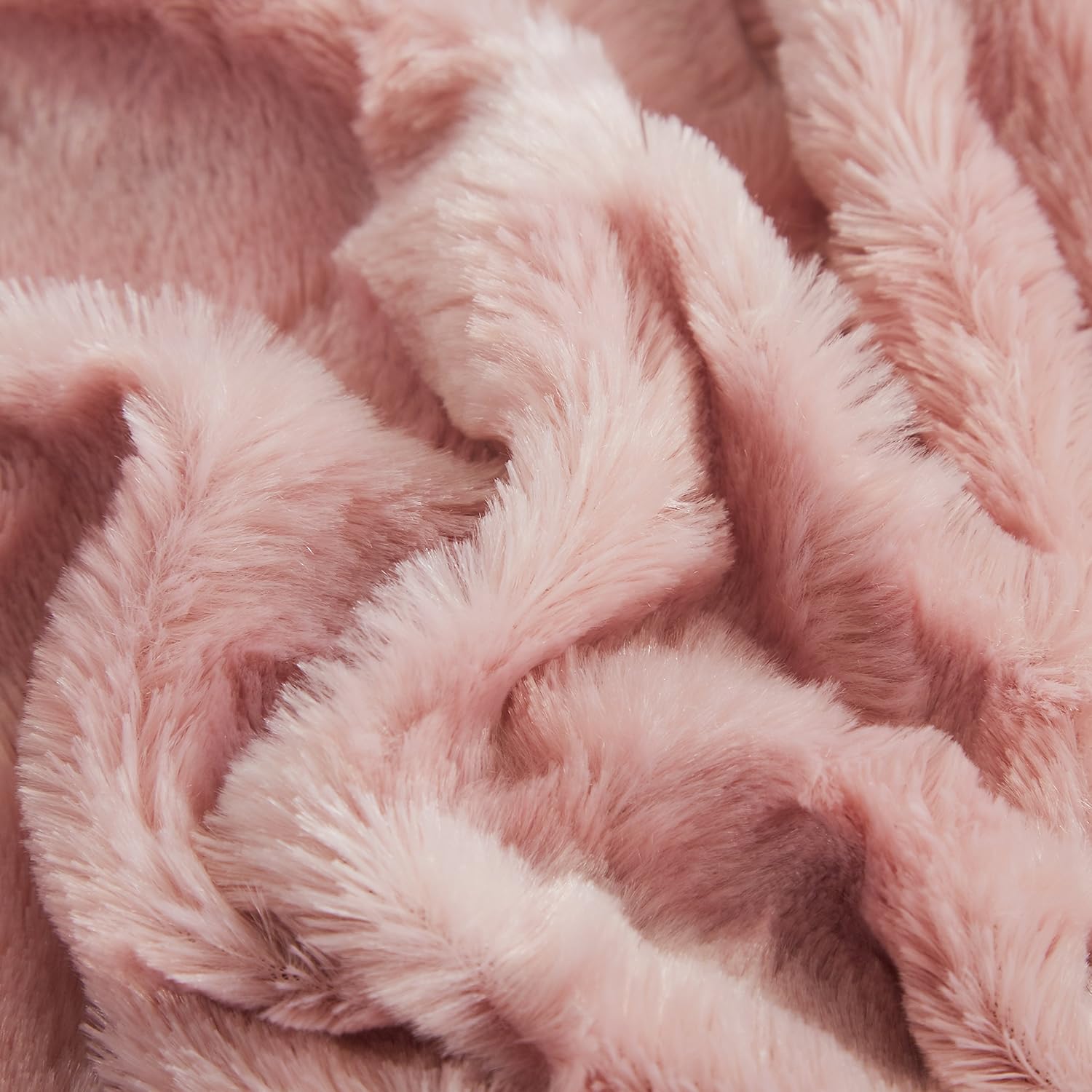 Tache 50x60 Faux Fur Blush Light Dusty Rose Gold Pink Super Soft Warm Throw Blanket: Home & Kitchen