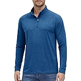 MAGCOMSEN Men's 1/4 Zip Pullover UPF 50+ Long Sleeve Sun Protection Sports Shirts Lightweight Athletic Workout Shirt