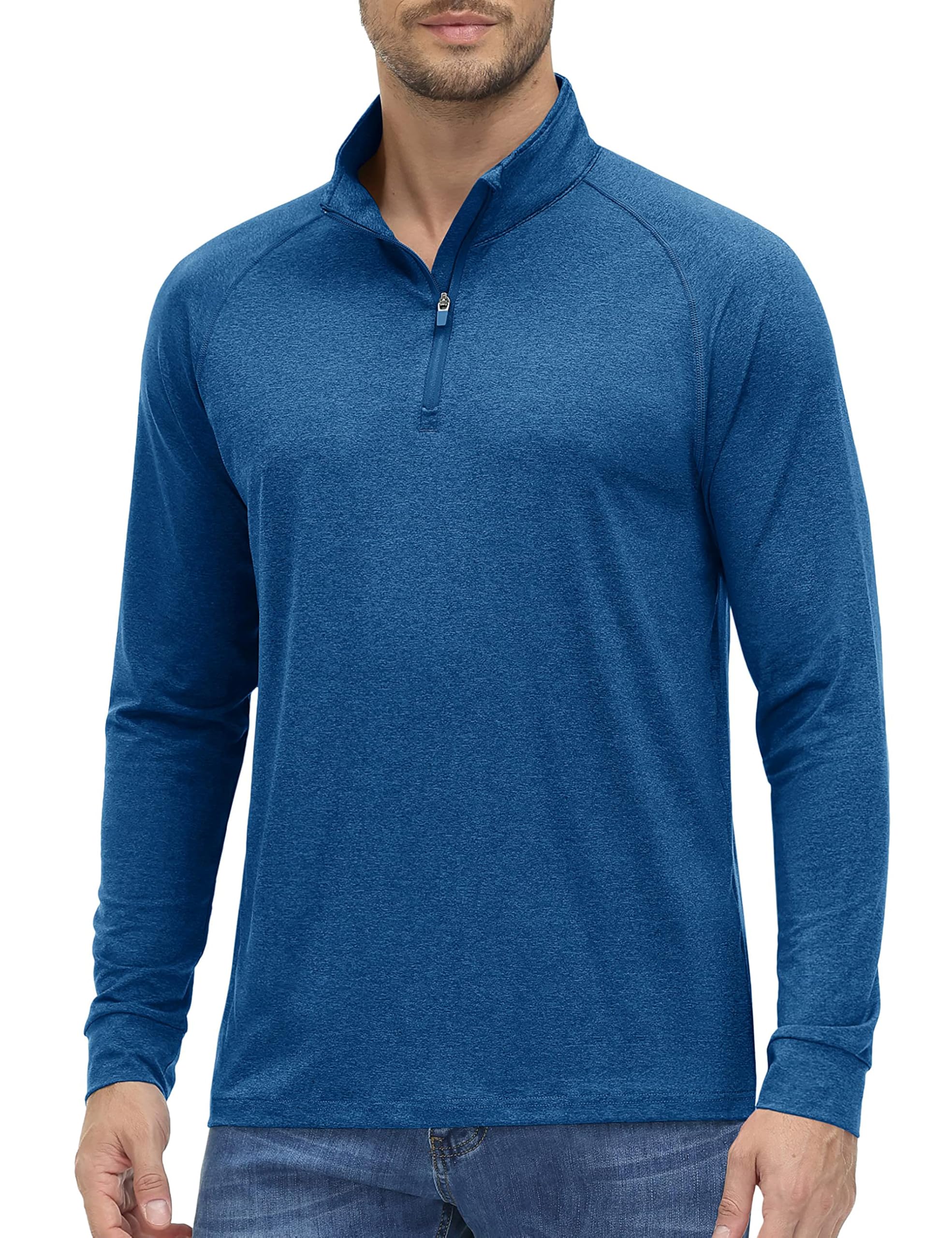 MAGCOMSEN Men's UV Shirts Long Sleeve UPF 50+ 1/4 Zip Pullover ...