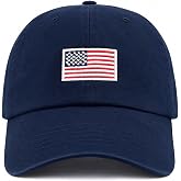 USA Flag &amp; Embroidery Premium 100% Cotton Low Profile Adjustable Baseball Dad Cap