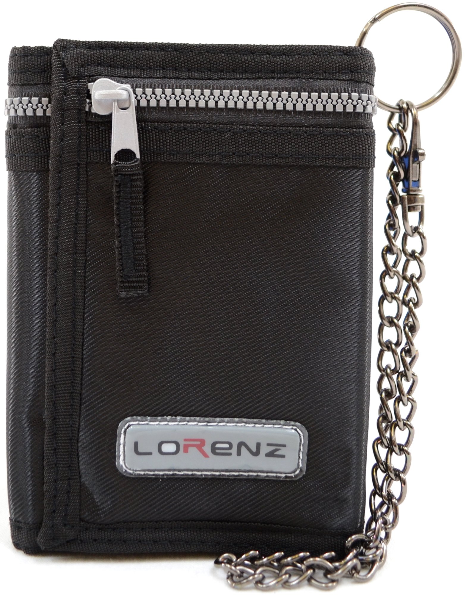 Mens/Boys / Childrens Canvas Style Ripper Wallet with Chain, Black, Length 14cm, Height 10cm, Depth 2cm