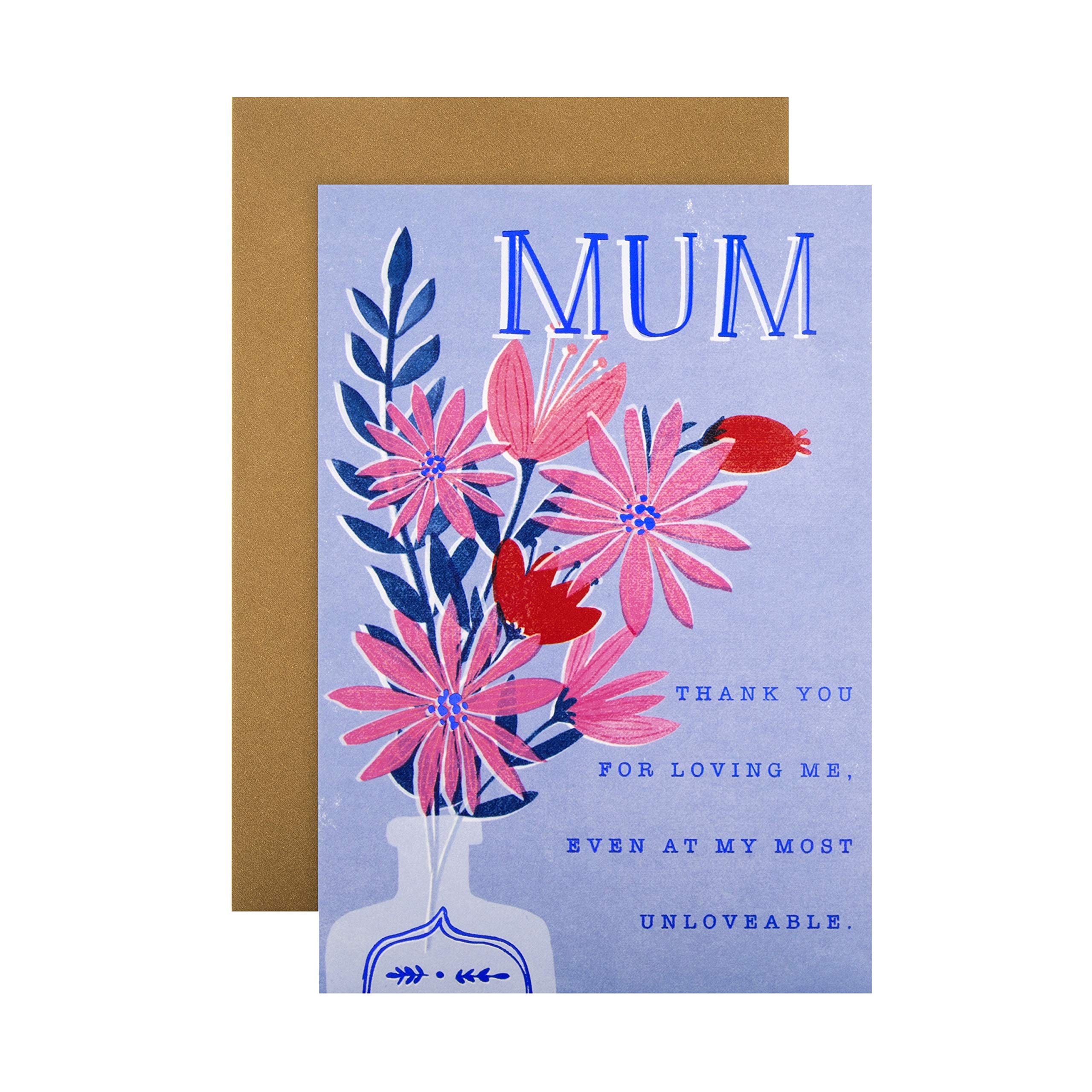 Hallmark Mum Mothers Day Card, Mothers Day Card for Mum, Floral, Flowers Design, Pink, Blue, Purple