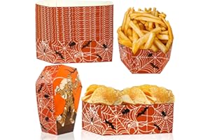 BASHOUT Coffin Shape Snack Trays | 50pcs Spooky Food Serving Basket | Halloween Party Decor