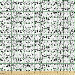 Ambesonne Husky Fabric by The Yard, Monochrome