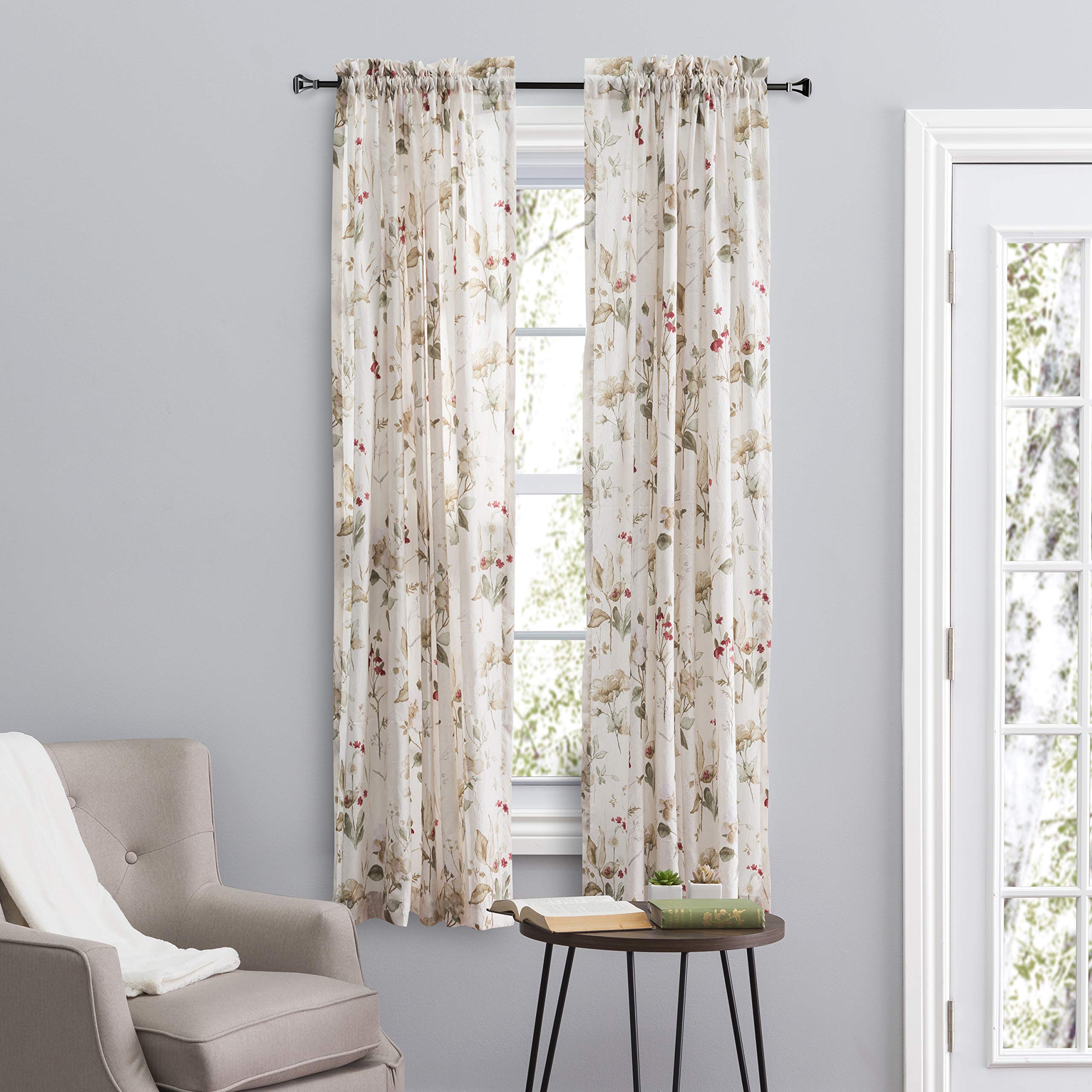 Ellis Curtain Sophia Tailored Curtain Panel, 48" x 84", Multi