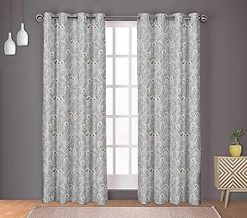 Amazon Com S4sassy Cotton Duck Anemone Leaves Gray Double Panel