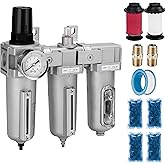 NANPU 3/4" NPT Industrial Grade 3 Stage Air Drying System - Particulate Filter, Coalescing Filter, Desiccant Dryer & Air Regulator, Metal Bowl, Auto Drain, Suitable for Paint Spray& Plasma Cutter