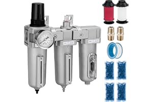 NANPU 3/4" NPT Industrial Grade 3 Stage Air Drying System - Particulate Filter, Coalescing Filter, Desiccant Dryer & Air Regulator, Metal Bowl, Auto Drain, Suitable for Paint Spray＆ Plasma Cutter