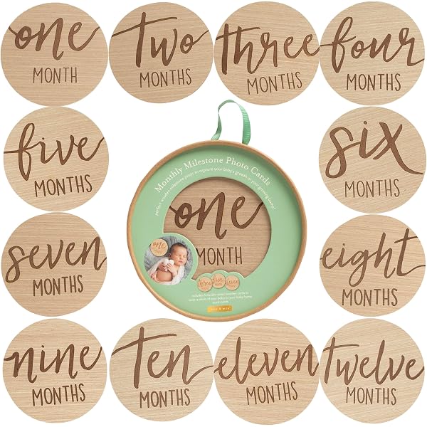 Birth Announcement Sign Baby Monthly Milestone Cards - Double Sided ...