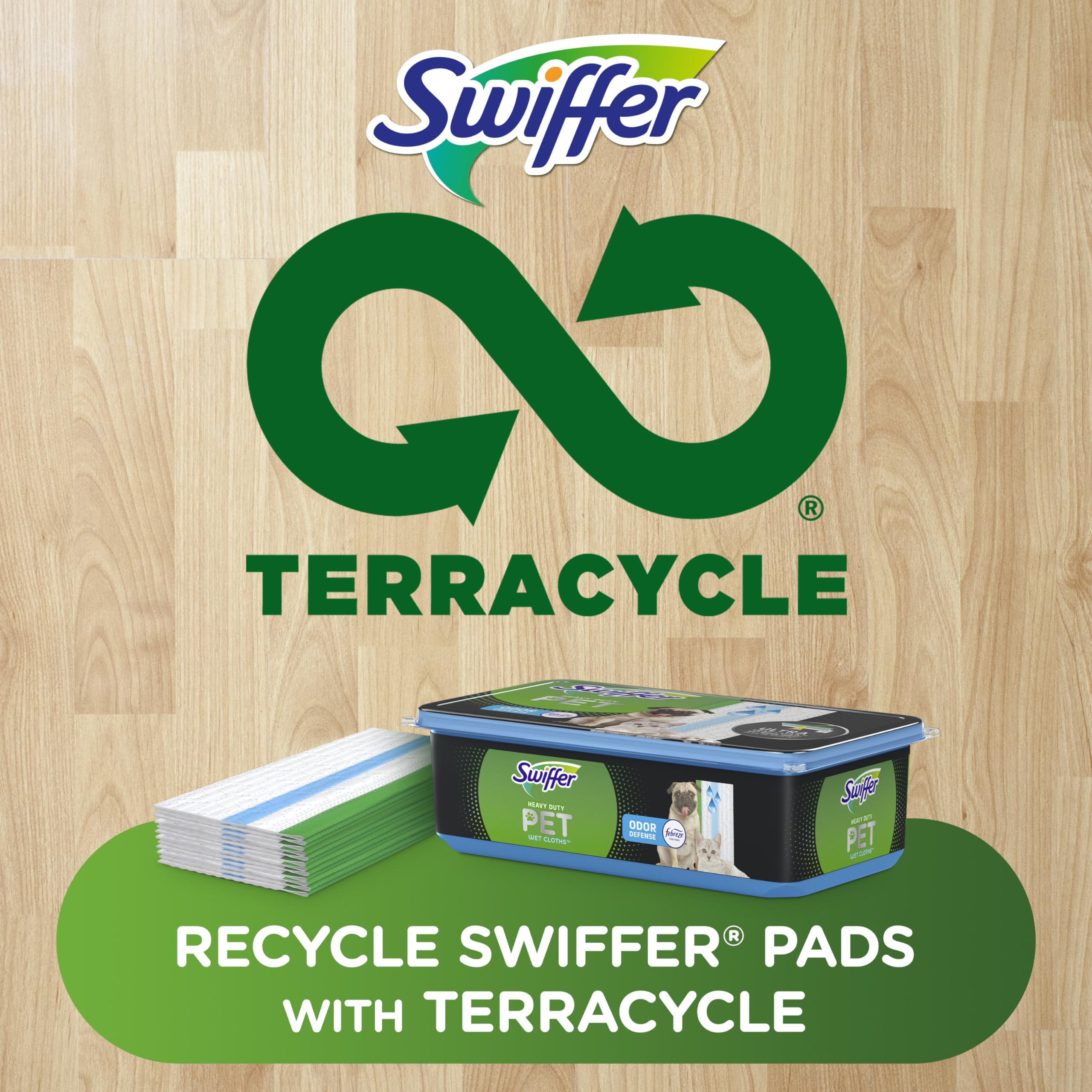 Swiffer Sweeper Pet Heavy Duty Multi-Surface Wet Cloth Refills for Floor Mopping and Cleaning, Fresh scent, 20 count (Packaging May Vary)