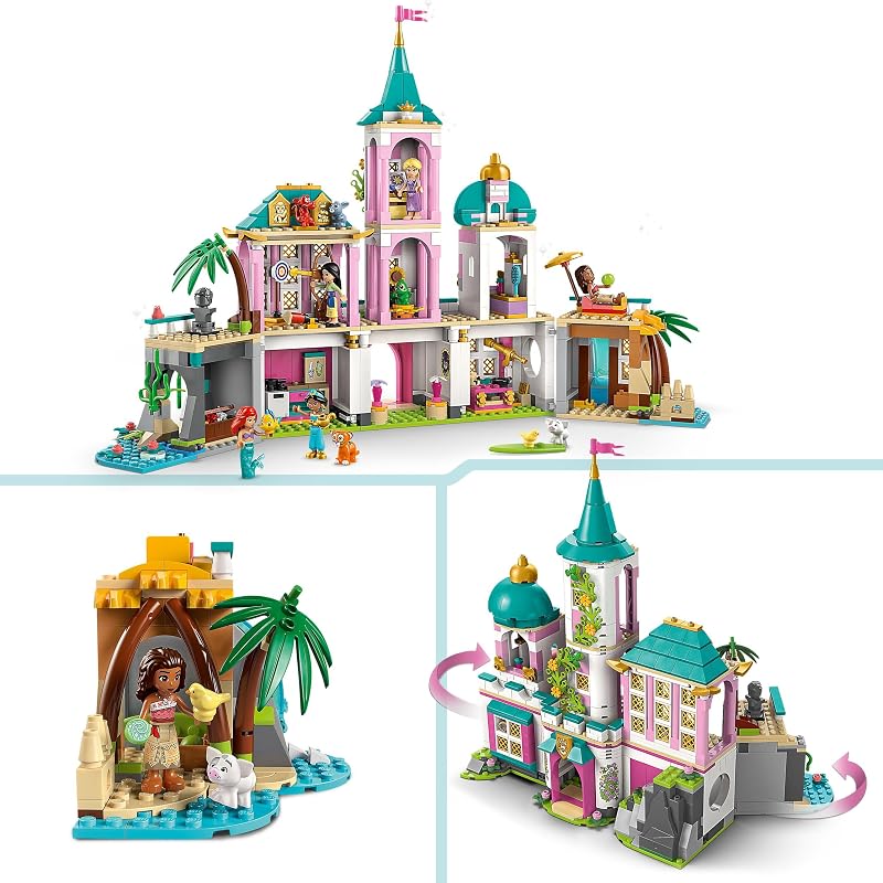 ǀ Disney Princess Schloss & königliche Haustiere – Set mit detaillierter Innenausstattung – inkl. Arielle, Rapunzel, Mulan, Jasmin & Vaiana Mini-Figuren – Geschenk für Kinder ab 6 Jahren – 43267 — Foto 3 von 8