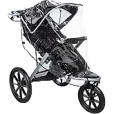 Jeep Jogging Stroller Weather Shield, Baby Rain Cover, Universal Size to fit most Jogging Strollers, Waterproof, Windproof, Ventilation,Protection, Pram,Vinyl, Clear, Plastic