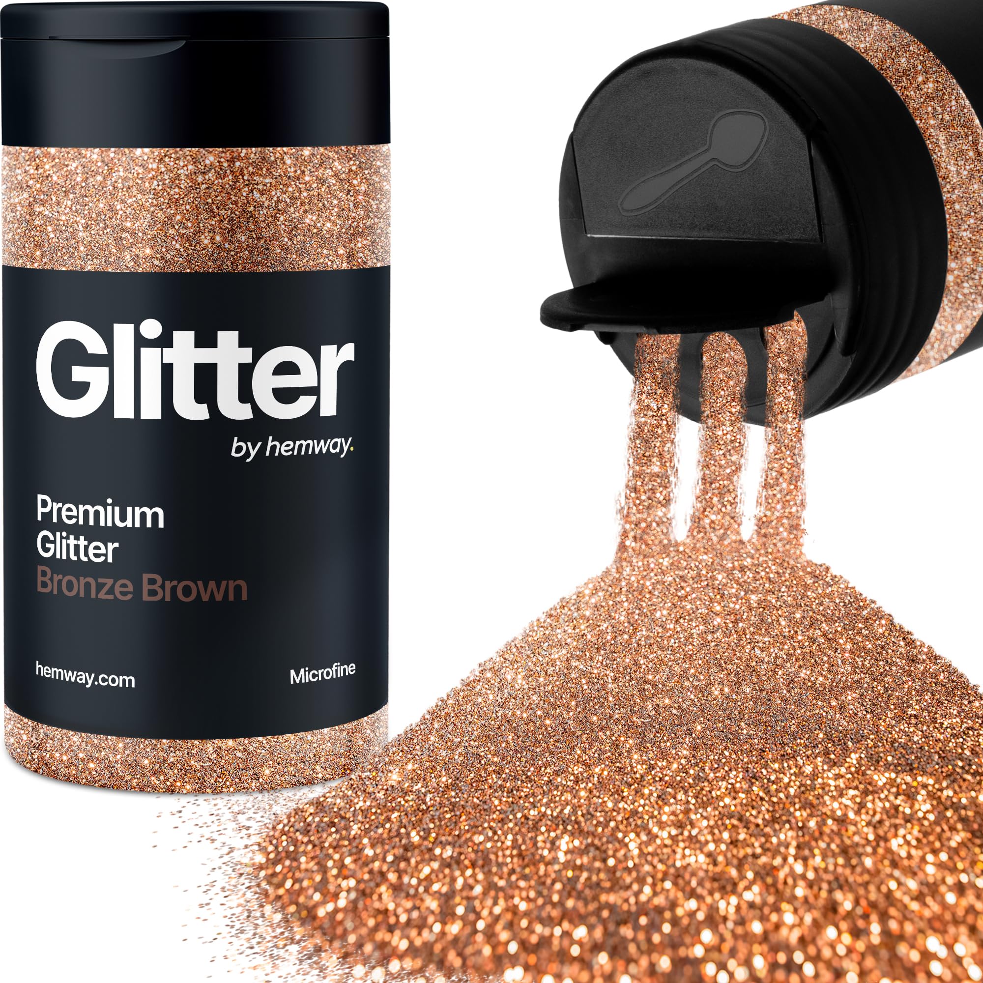 Bronze Brown Glitter Shaker, 130g Microfine Glitter, Crafts 1/256" Metallic Flake Bronze Brown Sequins, Resin & Epoxy Crafts, Decorating, Halloween, Christmas Nail, Face, Hemway