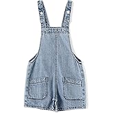 KIDSCOOL SPACE Girls Boys Jeans Shorts,Adjustable Straps Summer Denim Shortalls