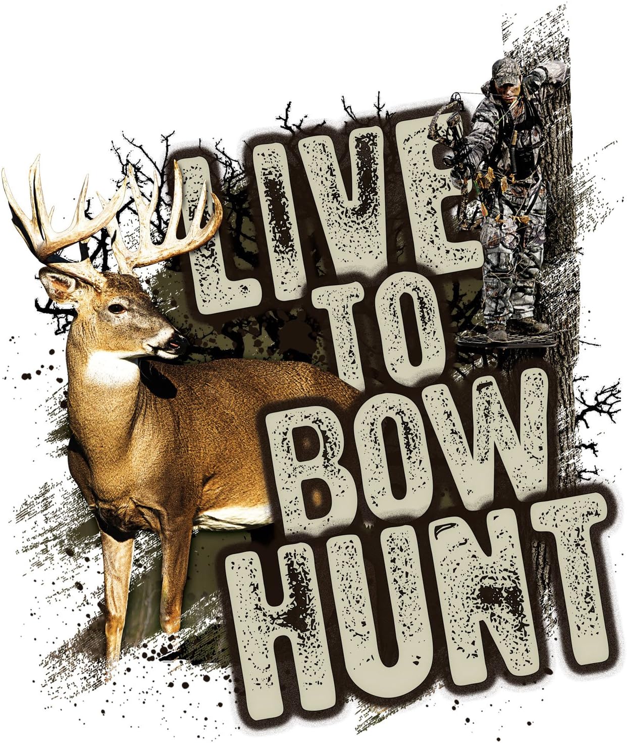 Mossy Oak Graphics Live to Fish, Hunt Decal, Easy to Install, No-Fade, Cast Vinyl, Whitetail 13019-S-BH
