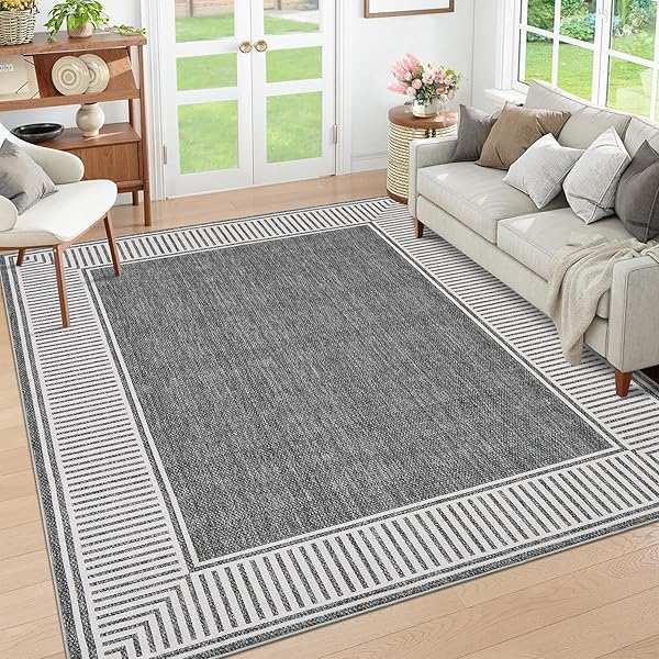 GARVEEHOME WASHABLE RUG 5X7 FOR BEDROOM LARGE LIVING...